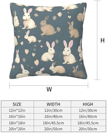 Ogniwo Rabbit Throw Pillow 12x12 Inch Soft Square Cushion Cover