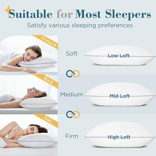 Viewstar Shredded Memory Foam Pillows Queen Set of 2