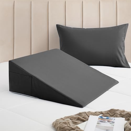Horbaunal Dark Grey Wedge Pillow Cover with Zipper