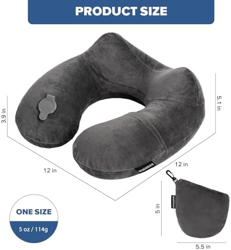 Rewondah Inflatable Neck Travel Pillow - Comfortable for Airplanes Cars