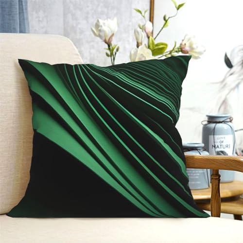 Green Curve Texture Throw Pillow Soft 12x12 Inch Cushion Cover