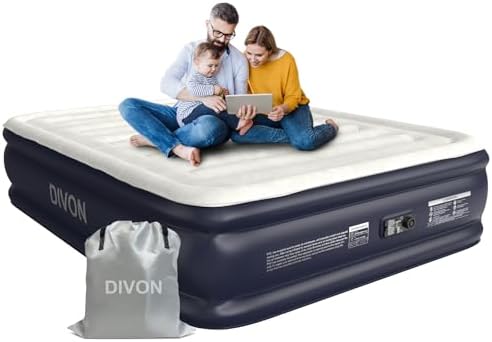 DIVON Queen Air Mattress with Built-In Pump and Storage Bag 1