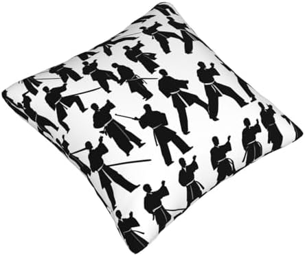 Ogniwo Silhouettes Martial Arts Throw Pillow 12x12 Inch