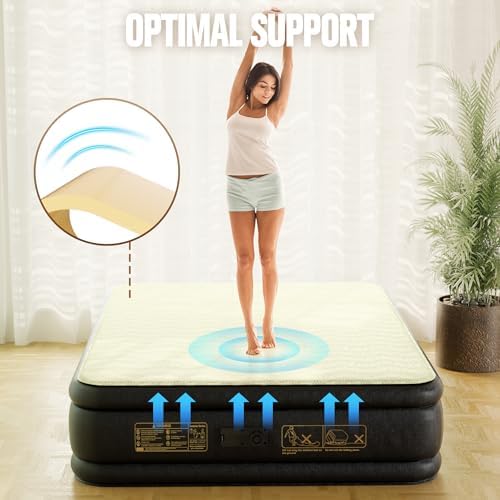 VOSSER Queen Air Mattress with Built-in Pump and Foam Topper 1