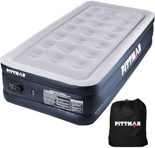 Pittman - Twin Air Mattress with Built in Pump - Black
