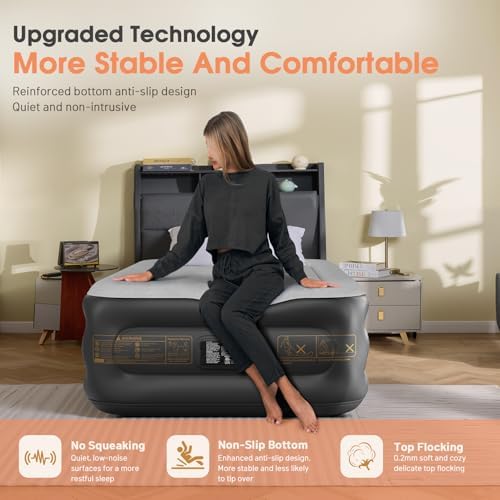 VOSSER Twin Air Mattress with Built-In Pump and Storage Bag