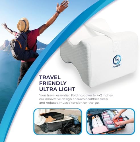 Ergonomic Knee Pillow for Side Sleepers with Cooling Design and Adjustable Strap