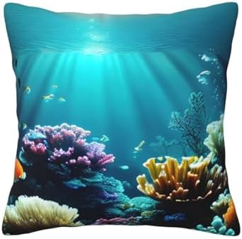 Ogniwo Underwater Scenery Throw Pillow 12x12 Inch