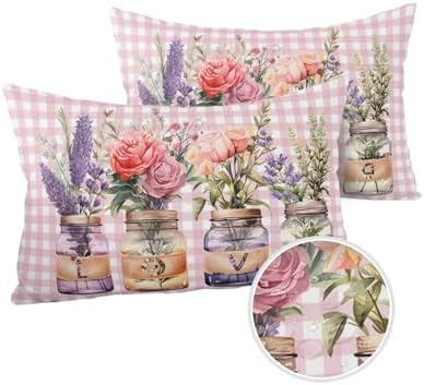 Waterproof Pillow Protector 2 Pack with Zipper Hearts Design