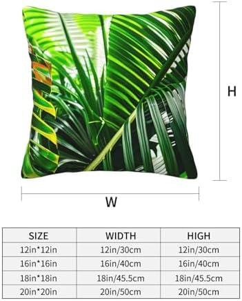 Ogniwo Green Tropical Jungle Pillow Cover 12x12 Inch