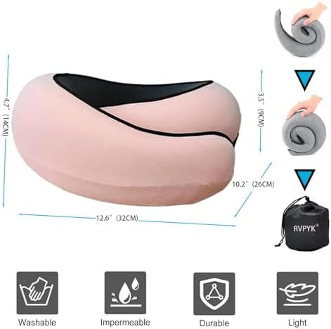 RVPYK Travel Neck Pillow Kit with Eye Mask and Earplugs