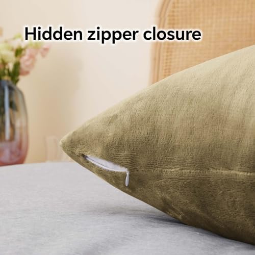 BEDELITE Flannel Pillowcases Set of 2 Soft Fleece with Zipper