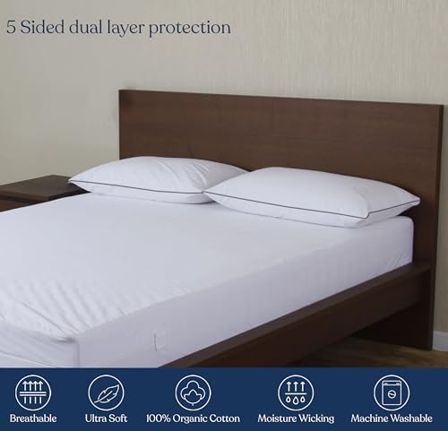 Delara Organic Pillow Protectors GOTS Certified with Zipper