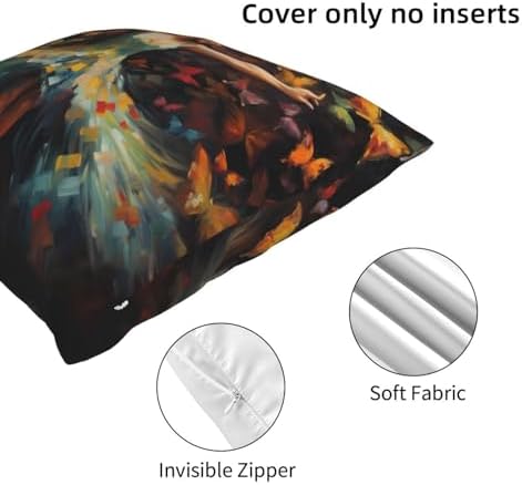 Ogniwo Girl Dance Butterfly Pillow Soft 12x12 Inch Cushion Cover