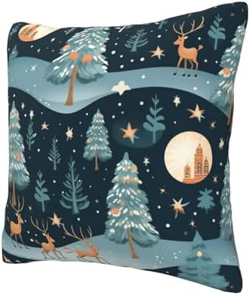 Ogniwo Blue Christmas Tree Throw Pillow 12x12 Inch 1