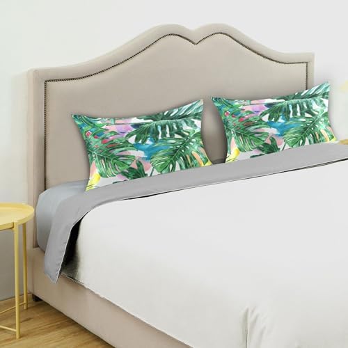 TSENQUE Tropical Leaf Satin Pillow Case