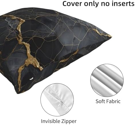 Ogniwo Black Textured Marble Throw Pillow 12x12 Inch 1