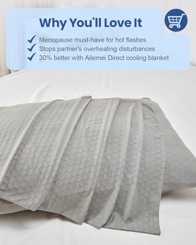 Cooling Pillow Case Set of 2 with Double Sided Cold Tech