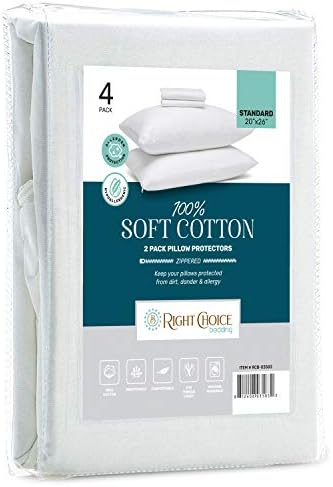 Right Choice Bedding Cotton Pillow Protectors Set of 4 20x26