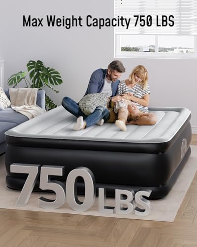 Airefina Queen Air Mattress with Built-in Pump and Portable Bag