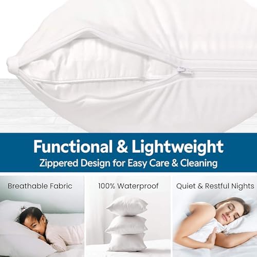 Guardmax Jersey Knitted Throw Pillow Protector - 2 Pack Waterproof Hypoallergenic