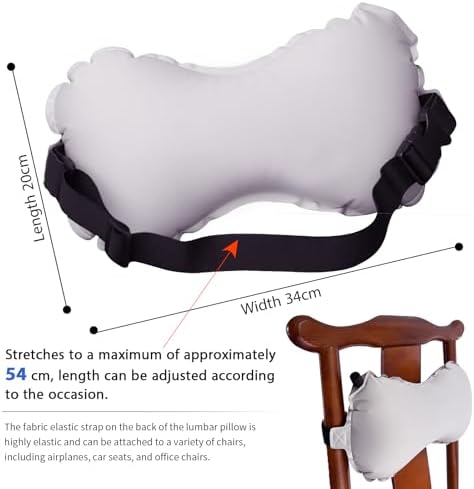 FLYSACOM Inflatable Lumbar Support Pillow for Travel