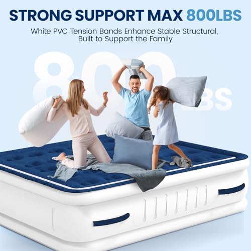 KINGJERRY Queen Air Mattress with Built in Pump and Handles