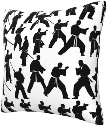Ogniwo Silhouettes Martial Arts Throw Pillow 12x12 Inch