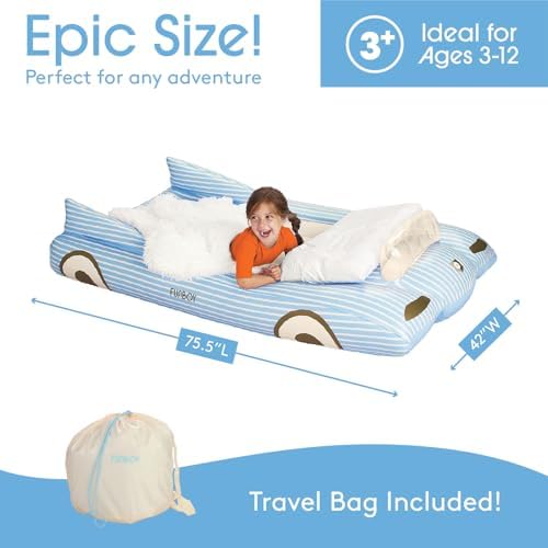 FUNBOY Kids Blue Inflatable Travel Bed Twin