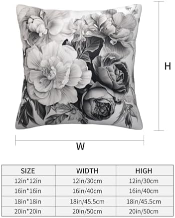 Ogniwo Floral Graphite Throw Pillow 12x12 Inch Soft Square Cushion Cover