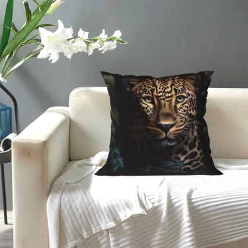 Ogniwo Leopard Print Throw Pillow 12x12 Inch