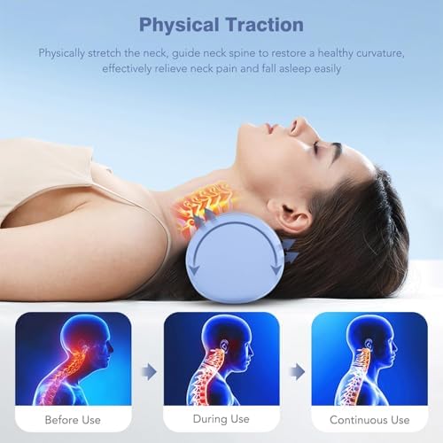Ocuuziisu 2-in-1 Neck Cervical Pillow with Cooling Pillowcase