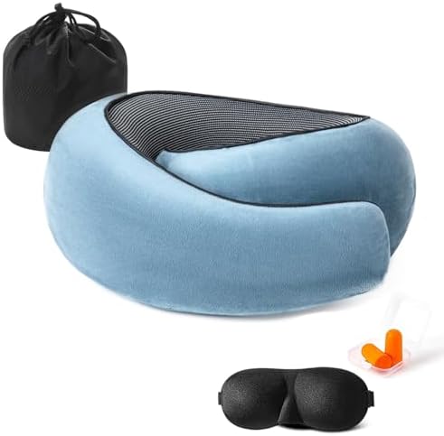 Almalls Travel Pillow with Eye Mask and Ear Plugs