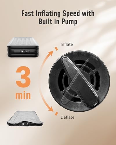Airefina Full Air Mattress with Built-in Pump and Carrying Bag
