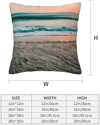 Ogniwo Beach Sunset Throw Pillow 12x12 Inch Soft Square Cushion Cover