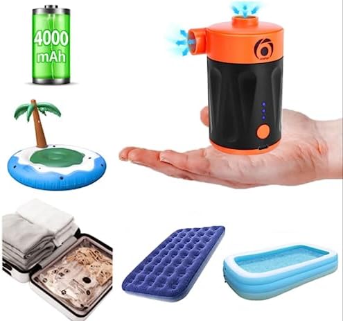 Flanney 2-in-1 Electric Air Pump with 3 Nozzles and 4000mAh Battery