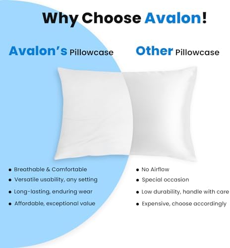 Avalon Bedding Standard White Pillowcases Set of 4