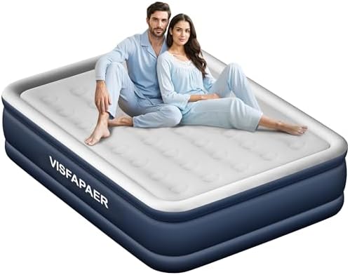 VISFAPAER Queen Air Mattress with Built-in Pump