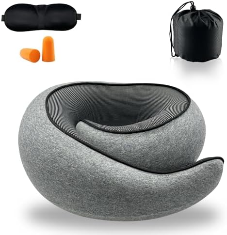 2024 Travel Neck Pillow with Chin Wrap and Memory Foam Comfort