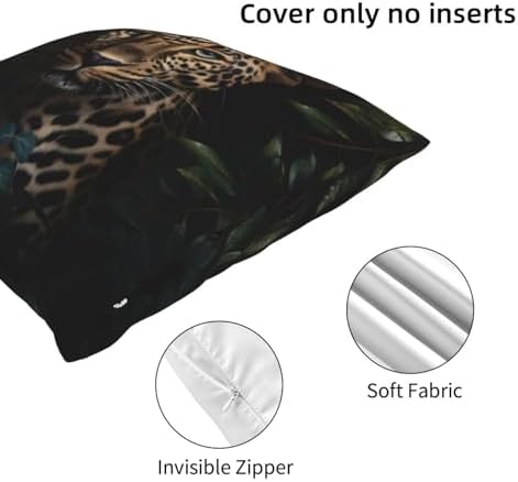 Ogniwo Leopard Print Throw Pillow 12x12 Inch