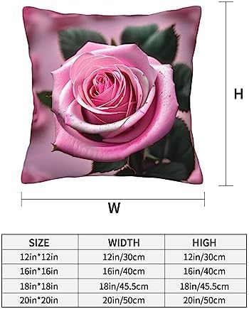 Ogniwo Pink Rose Throw Pillow 12x12 Inch Soft Square Cushion Cover