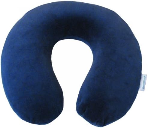 TravelMate Memory Foam Neck Pillow - Adjustable Dark Blue