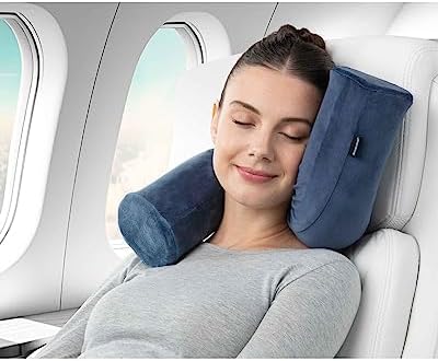 Brookstone Free Form Travel Pillow - Blue 1