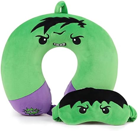 ETOILESEA Superhero Travel Pillow with Eye Mask for Kids Adults