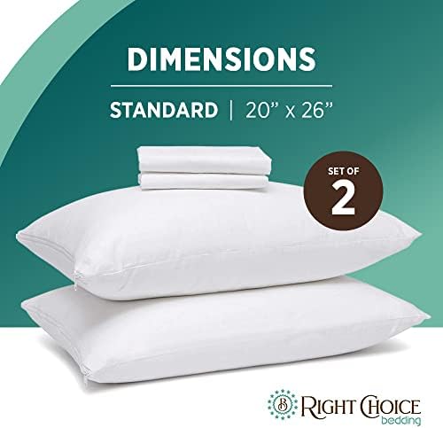 Right Choice Bedding Cotton Pillow Protectors Set of 4 20x26