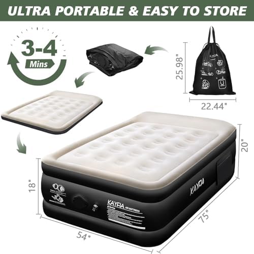 Kayfia Twin Air Mattress with Rechargeable Pump