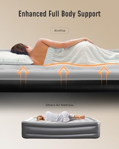 Airefina Full Air Mattress with Built-in Pump and Carrying Bag