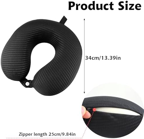 Gjinxi U-Shape Neck Pillow Cover - Washable Travel Pillow Case for Airplane