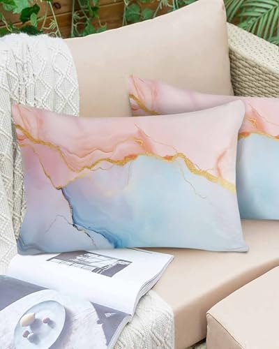 Waterproof Pillow Protectors 2 Pack with Zipper Ombre Pattern