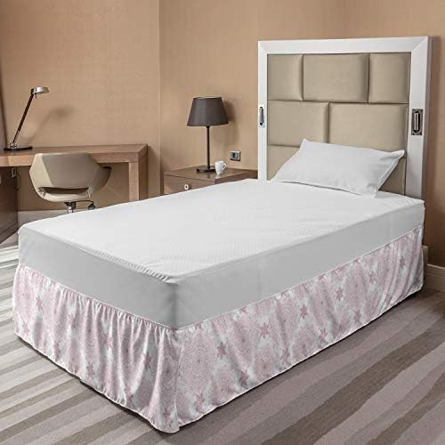 Ambesonne Purple Mandala Bed Skirt with Victorian Damask Pattern